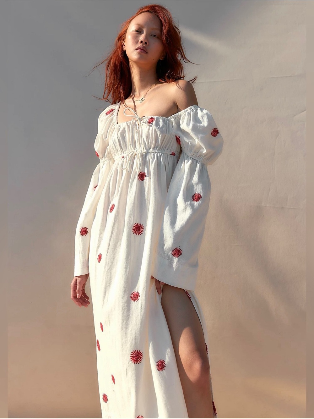 Free People Emory Embroidered Midi Dress 🍓